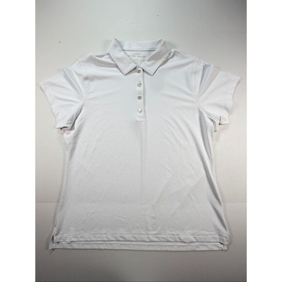 Peter Millar Tops - Peter Millar White Golf Polo Shirt Womens XL UPF 50+ RTX Embroidered Logo NWT
